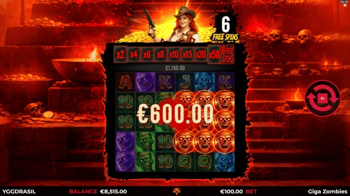 Giga Zombies - kemenangan selama Free Spins